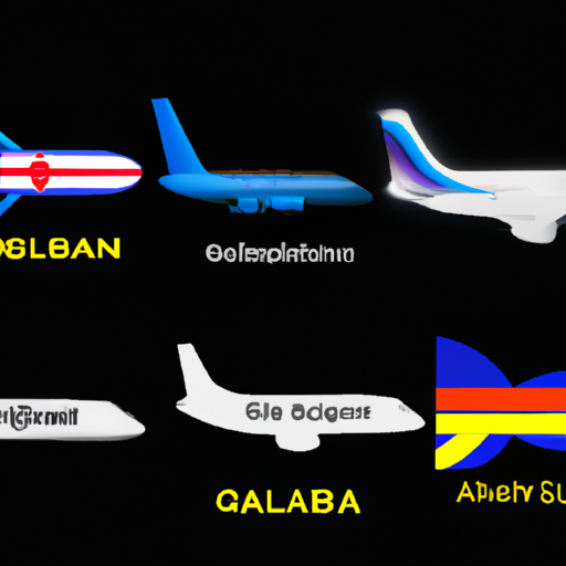 תמונה המציגה מגוון לוגואים של חברות תעופה המפעילות טיסות מישראל לגאורגיה.