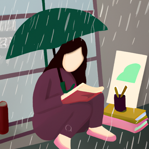 המחשה של תחביבים פנימיים כמו קריאה או ציור במהלך יום גשום.