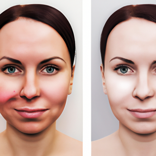 תמונת קולאז' המציגה לפני ואחרי תוצאות של טיפולי פנים פלזמה
